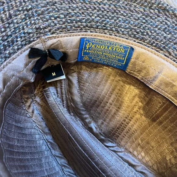 Pendleton Gray Tweed Hat wool vintage fedora bucket hat size medium - Picture 8 of 16